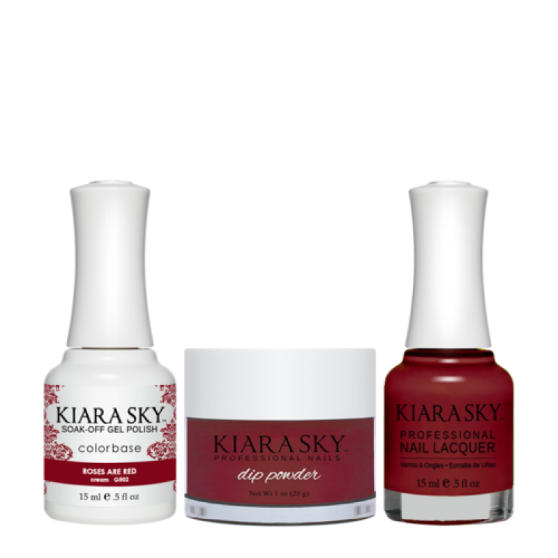 KIARA SKY 3in1 (Dipping Powder + Gel Polish + Nail Lacquer) - DGL 502, Roses Are Red